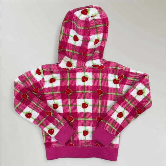 Strawberry Shortcake Girls Jacket Hooded Full Zip Red Hoodie Cartoon Y2K Size 5 - Picture 4 of 9